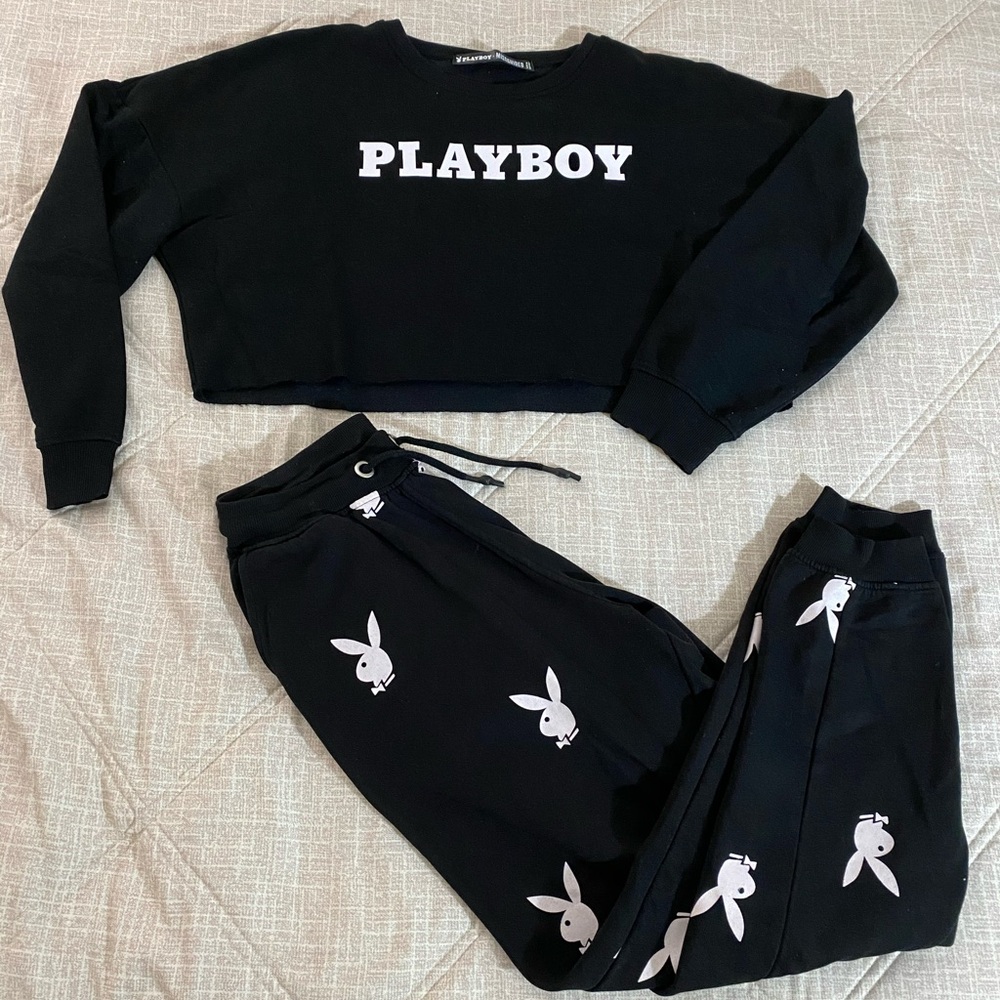 Missguided Black Playboy Set